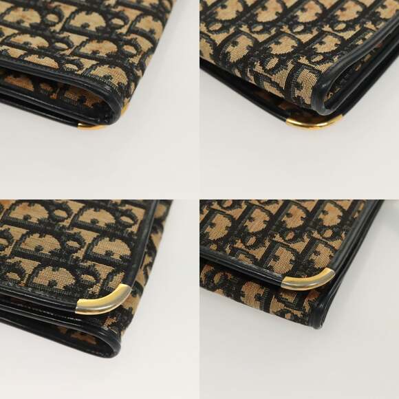 DIOR Trotter Canvas Shoulder Bag Navy Gold - Picture 10 of 12